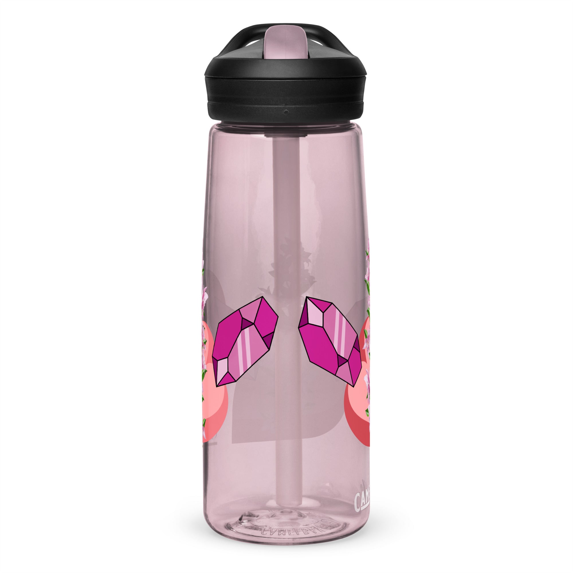 ''Pink Flower Power'' Sports Water Bottle